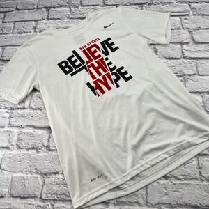 Nike Dri-Fit T-Shirt Mens Medium White Athletic Cut Believe The Hype